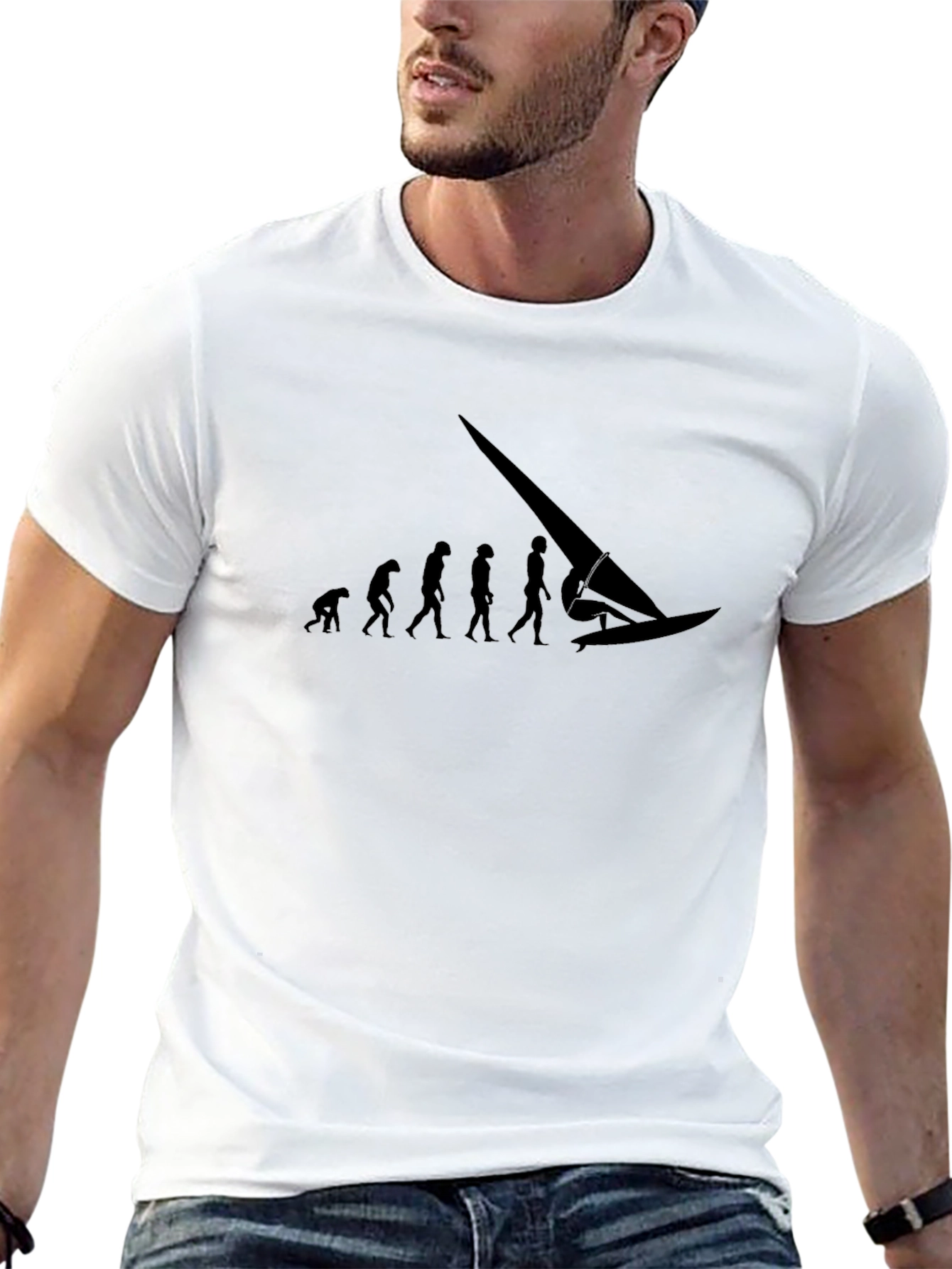 Evolution of Windsurfing Black Graphic Tee