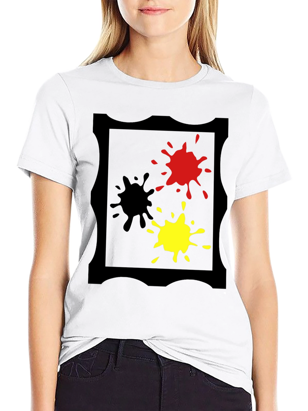 Bold Splatter Graphic Tee - Black