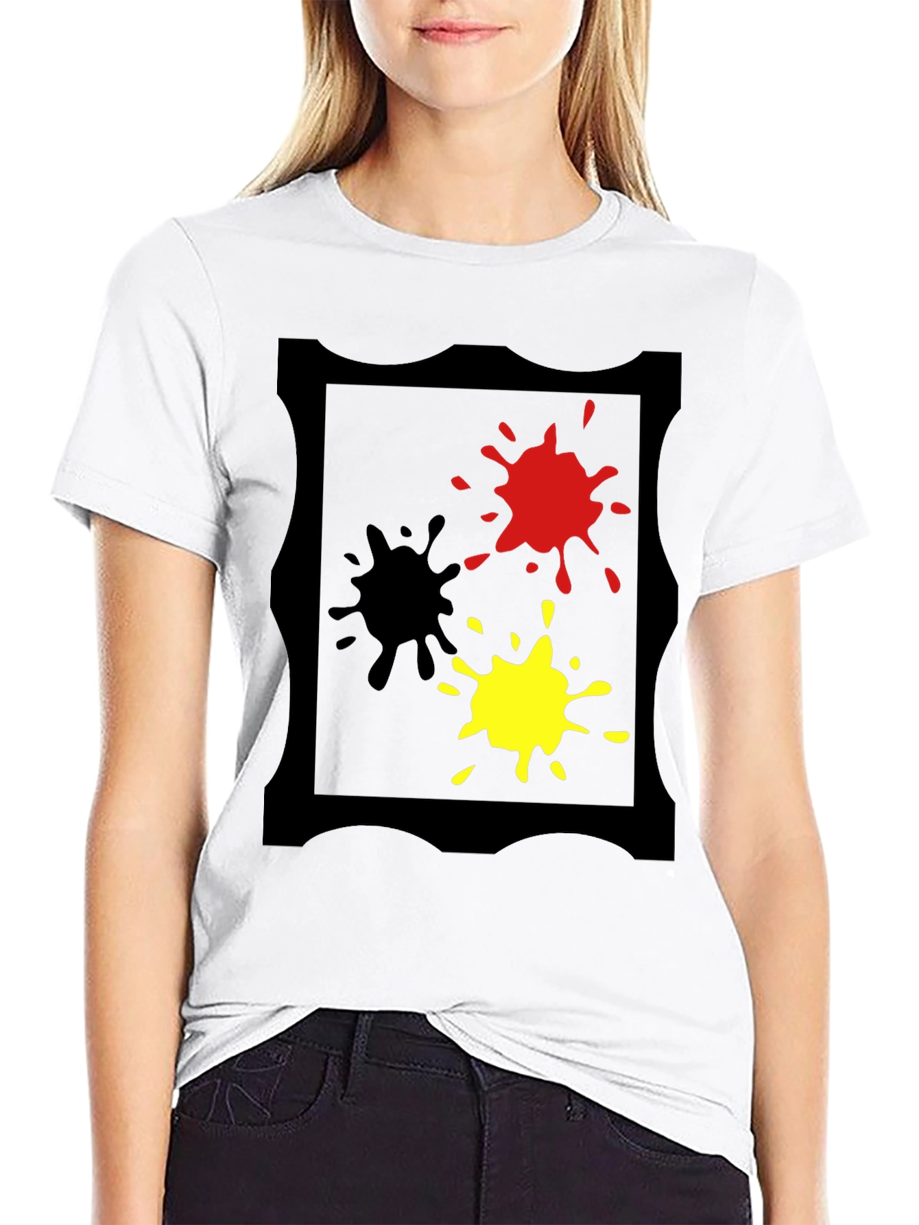 Bold Splatter Graphic Tee - Black
