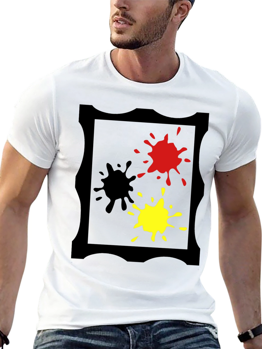 Bold Splatter Graphic Tee - Black