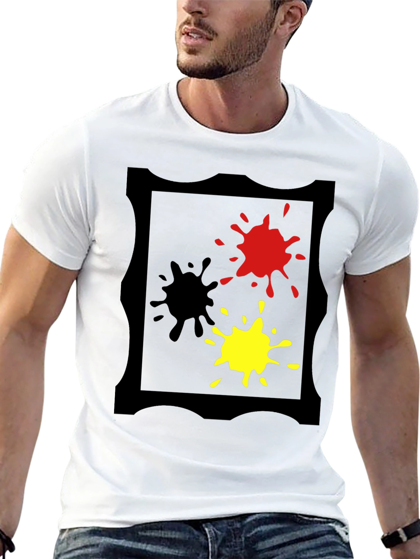 Bold Splatter Graphic Tee - Black