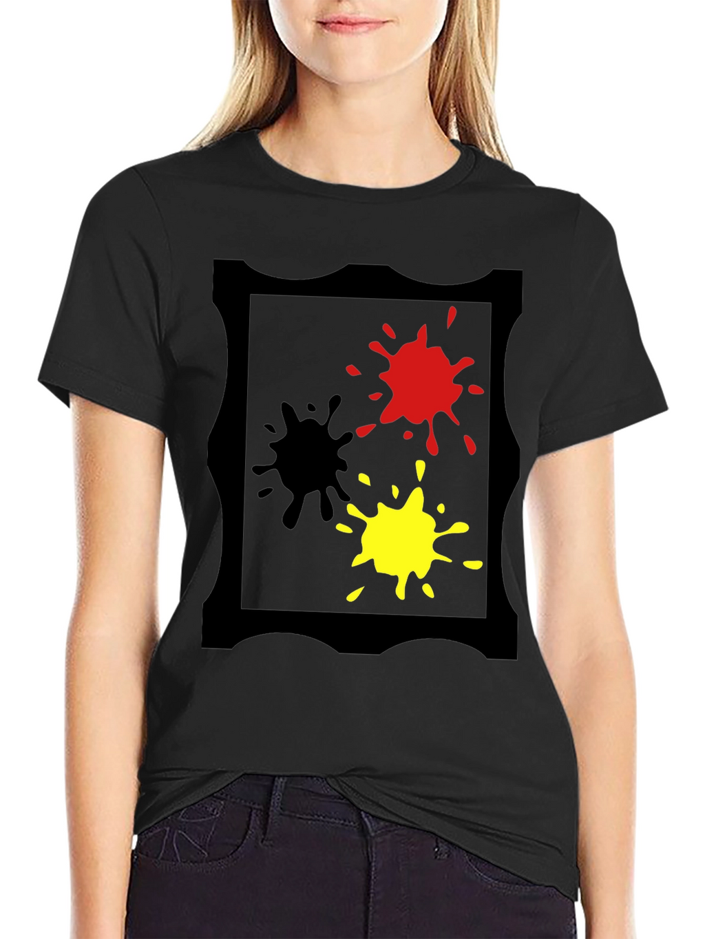Bold Splatter Graphic Tee - Black