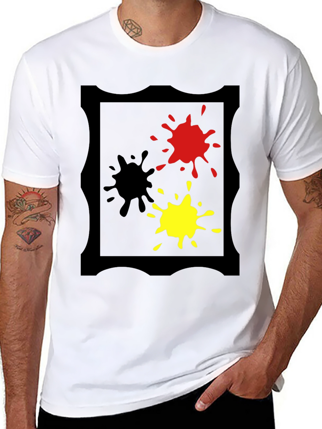 Bold Splatter Graphic Tee - Black