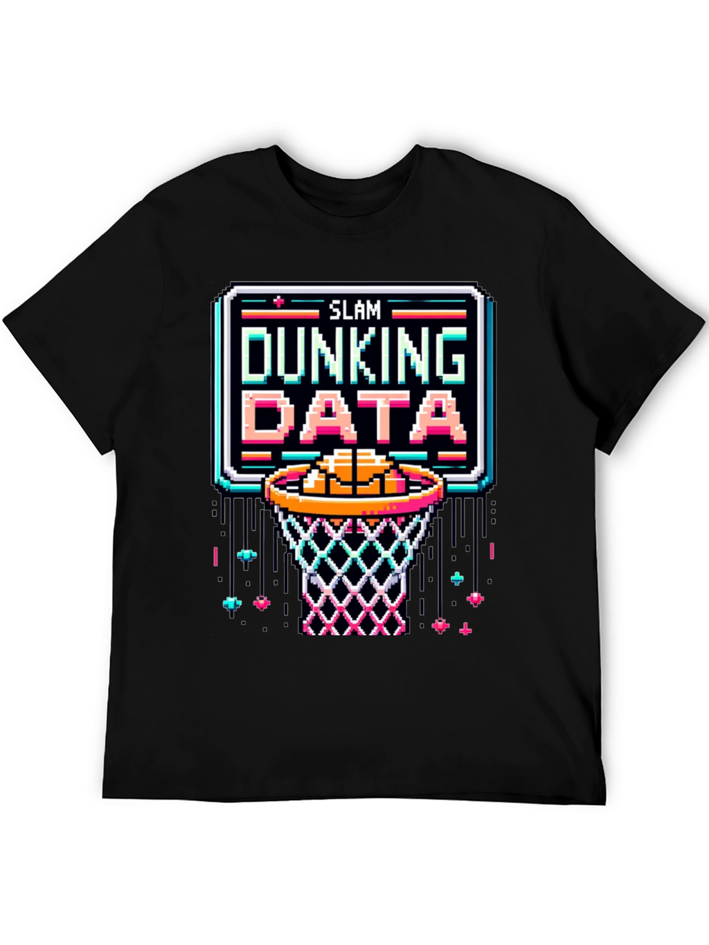 Slam Dunking Data Pixel Art T-Shirt