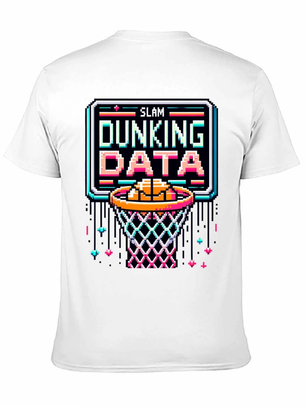 Slam Dunking Data Pixel Art T-Shirt