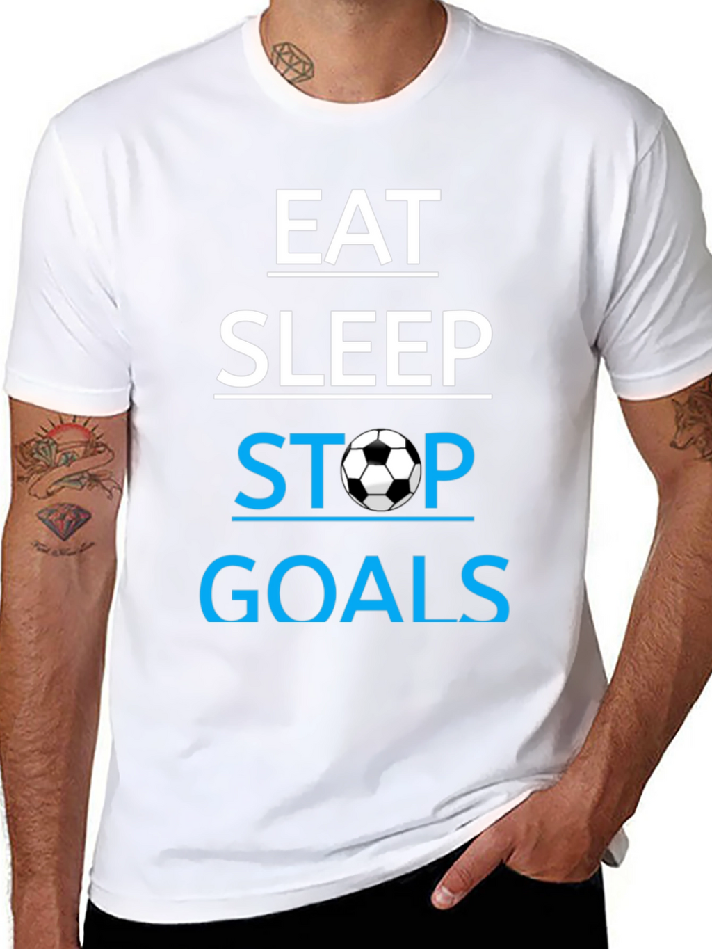 Eat Sleep Stop Goals T-Shirt - Soccer Lover Tee