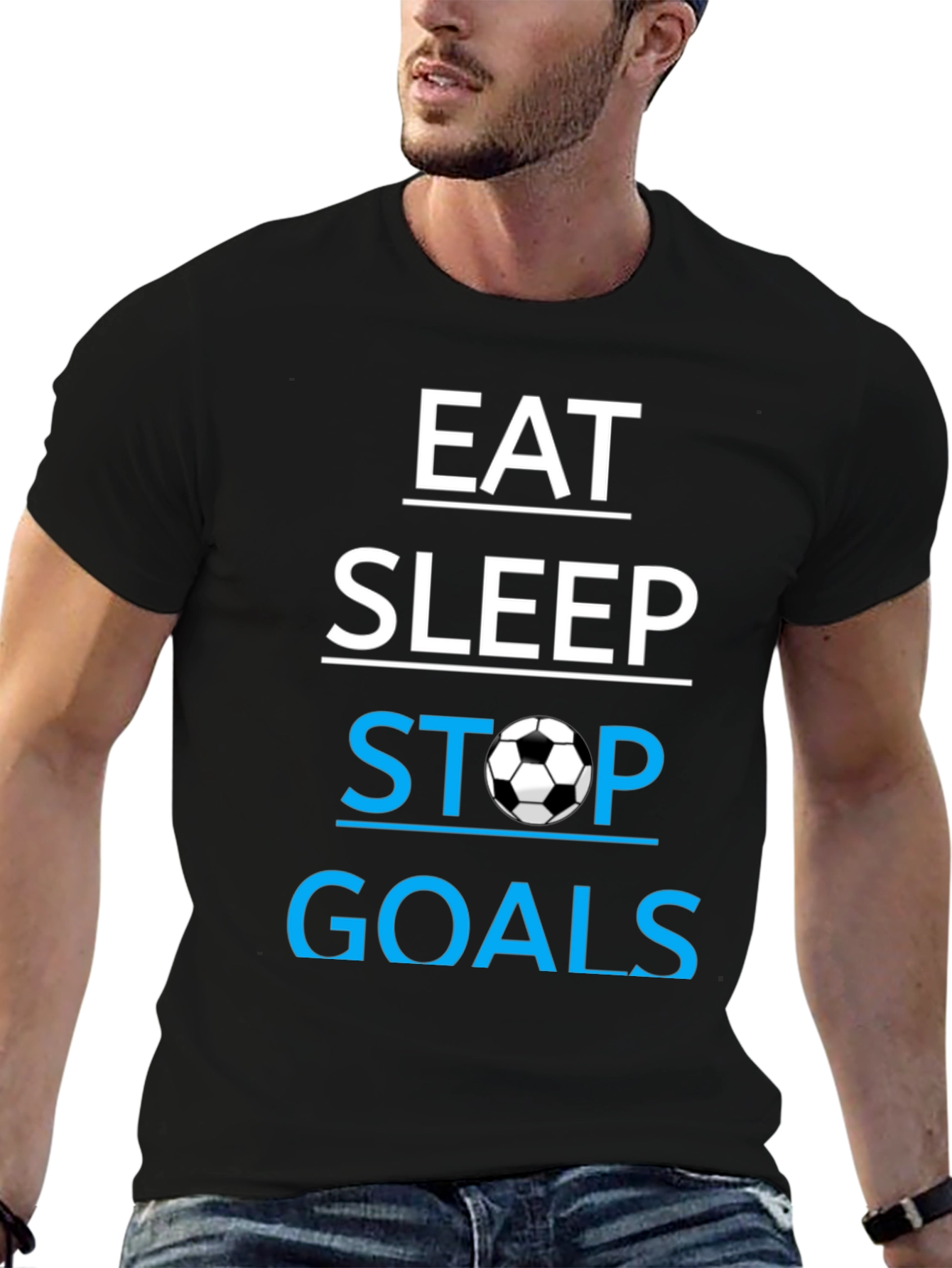 Eat Sleep Stop Goals T-Shirt - Soccer Lover Tee