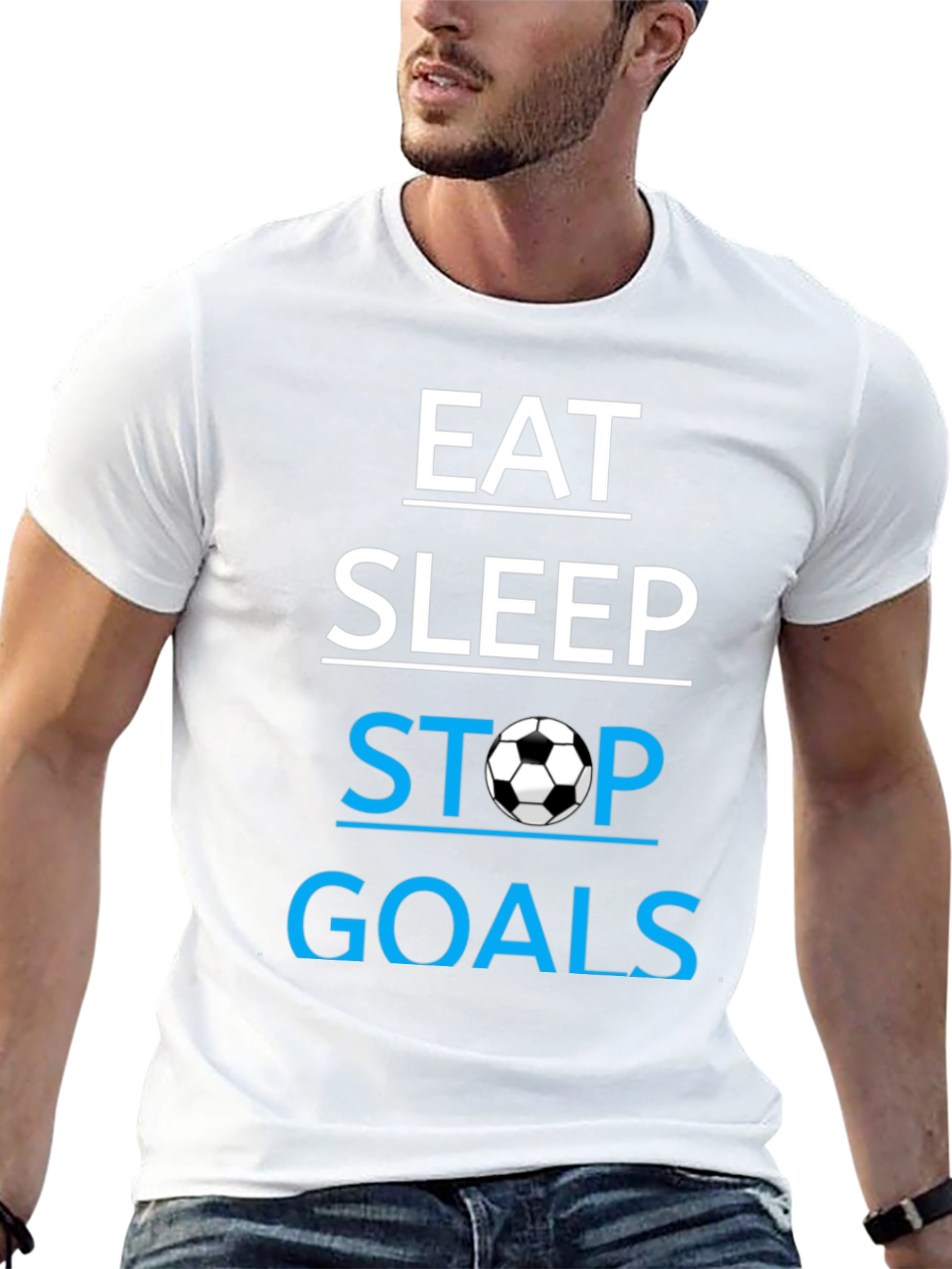 Eat Sleep Stop Goals T-Shirt - Soccer Lover Tee