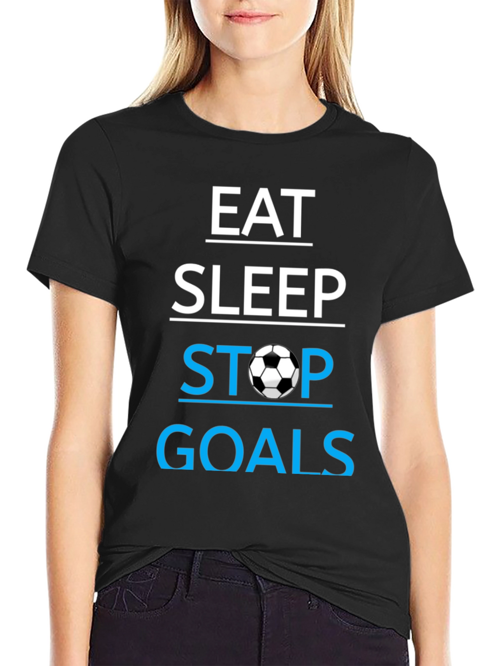 Eat Sleep Stop Goals T-Shirt - Soccer Lover Tee