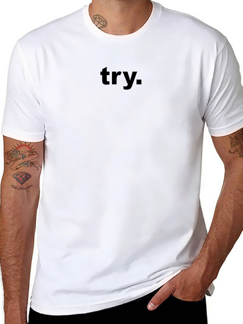 Minimalist Black Try Graphic T-Shirt