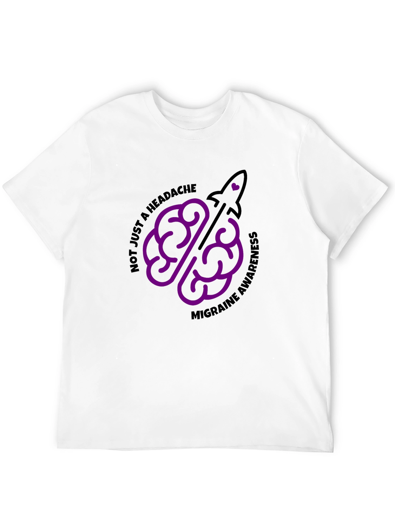 Migraine Awareness T-Shirt - Brain Rocket Design