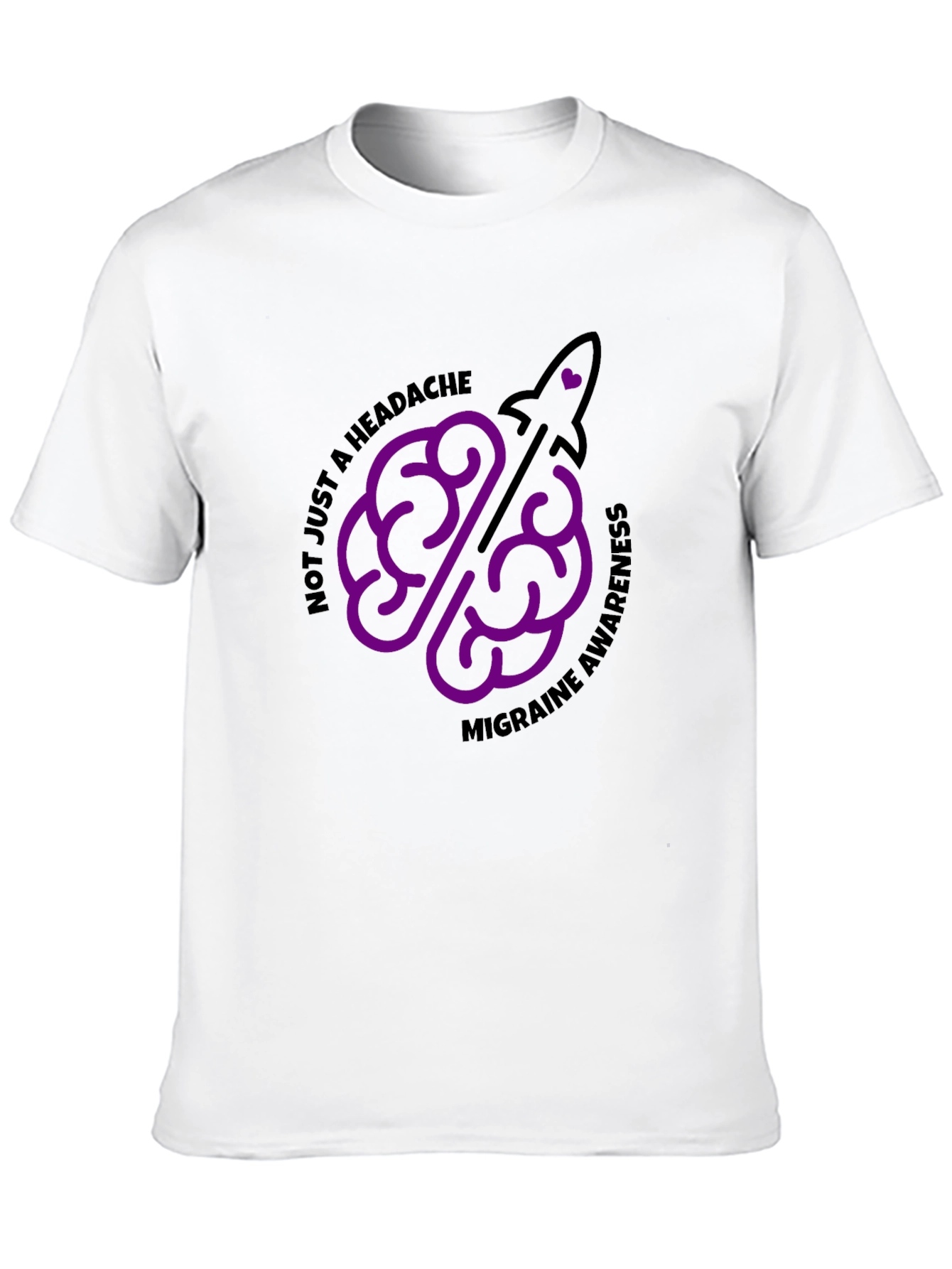 Migraine Awareness T-Shirt - Brain Rocket Design