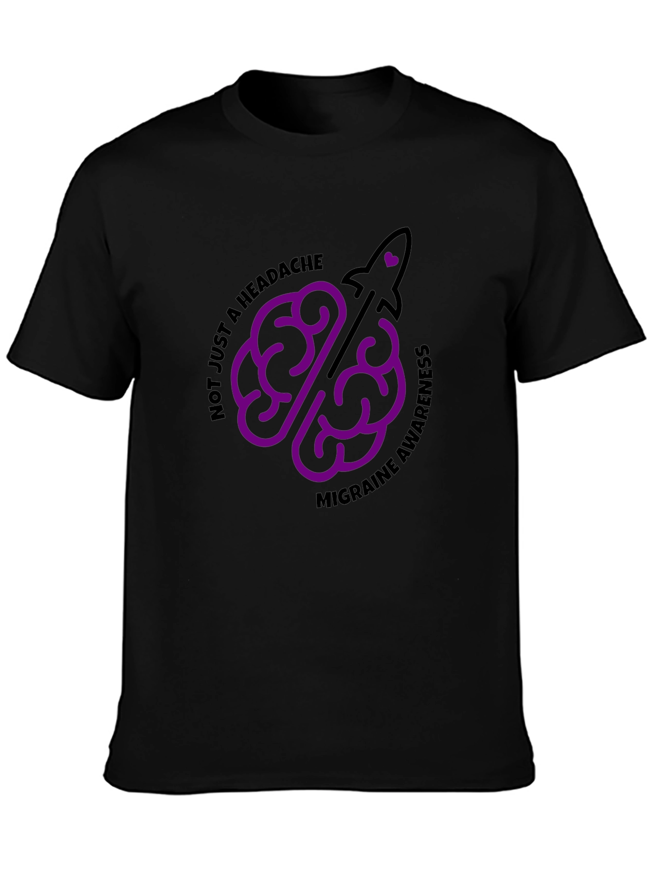 Migraine Awareness T-Shirt - Brain Rocket Design