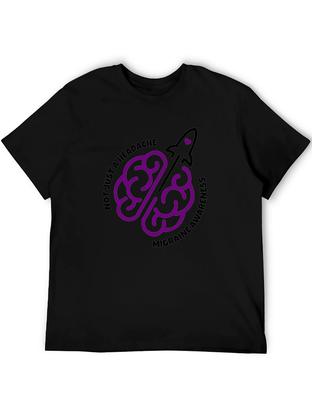 Migraine Awareness T-Shirt - Brain Rocket Design