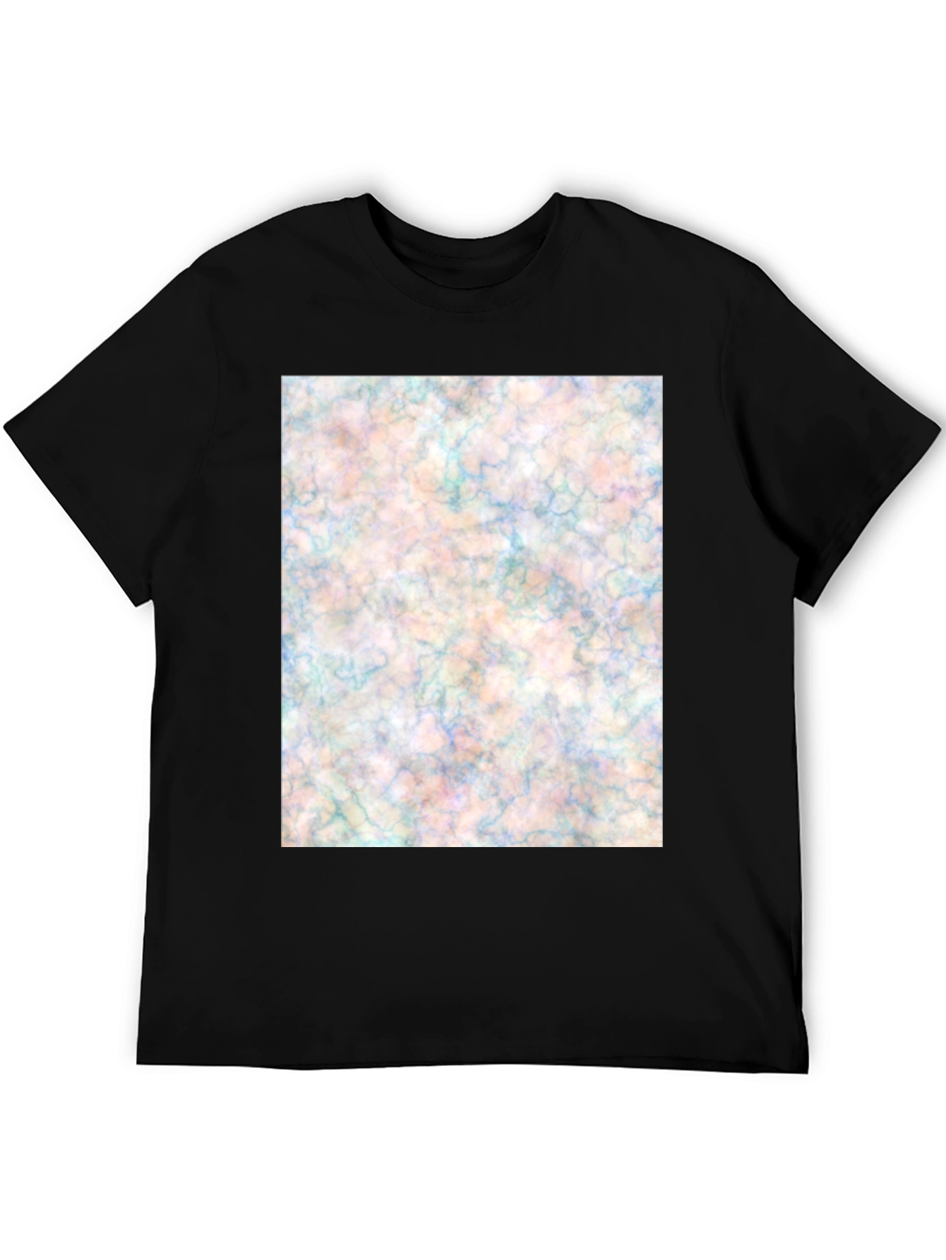 Abstract Marble Design Black T-Shirt