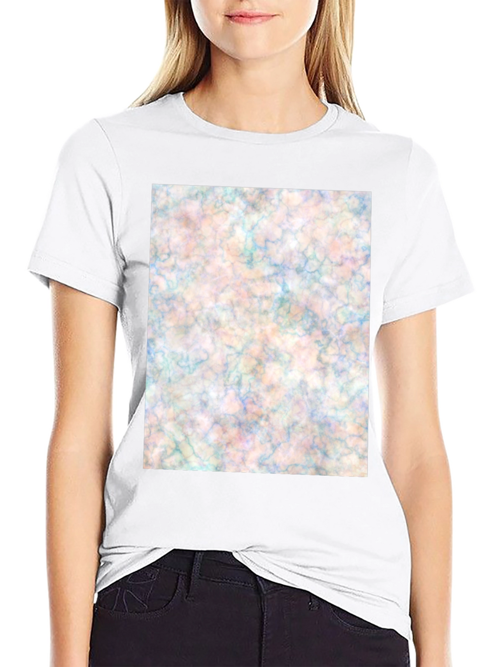 Abstract Marble Design Black T-Shirt