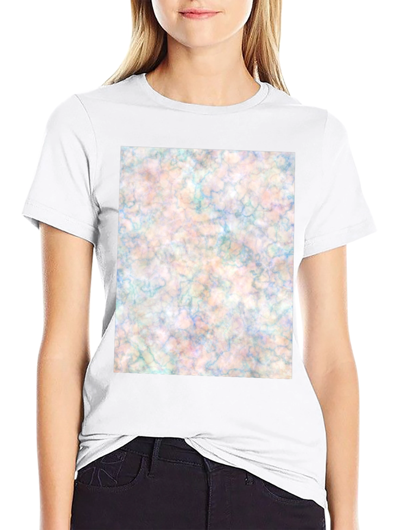 Abstract Marble Design Black T-Shirt