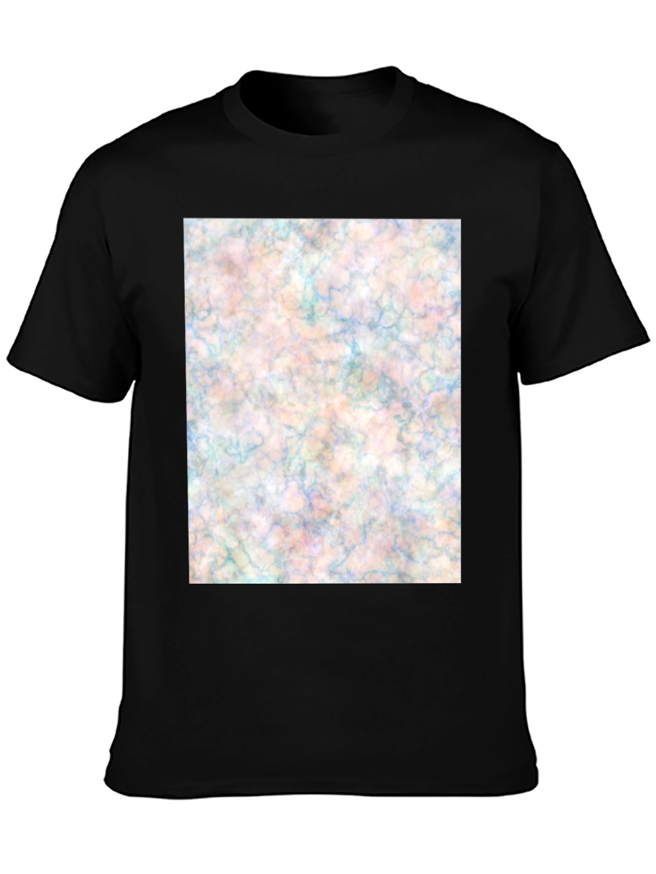 Abstract Marble Design Black T-Shirt