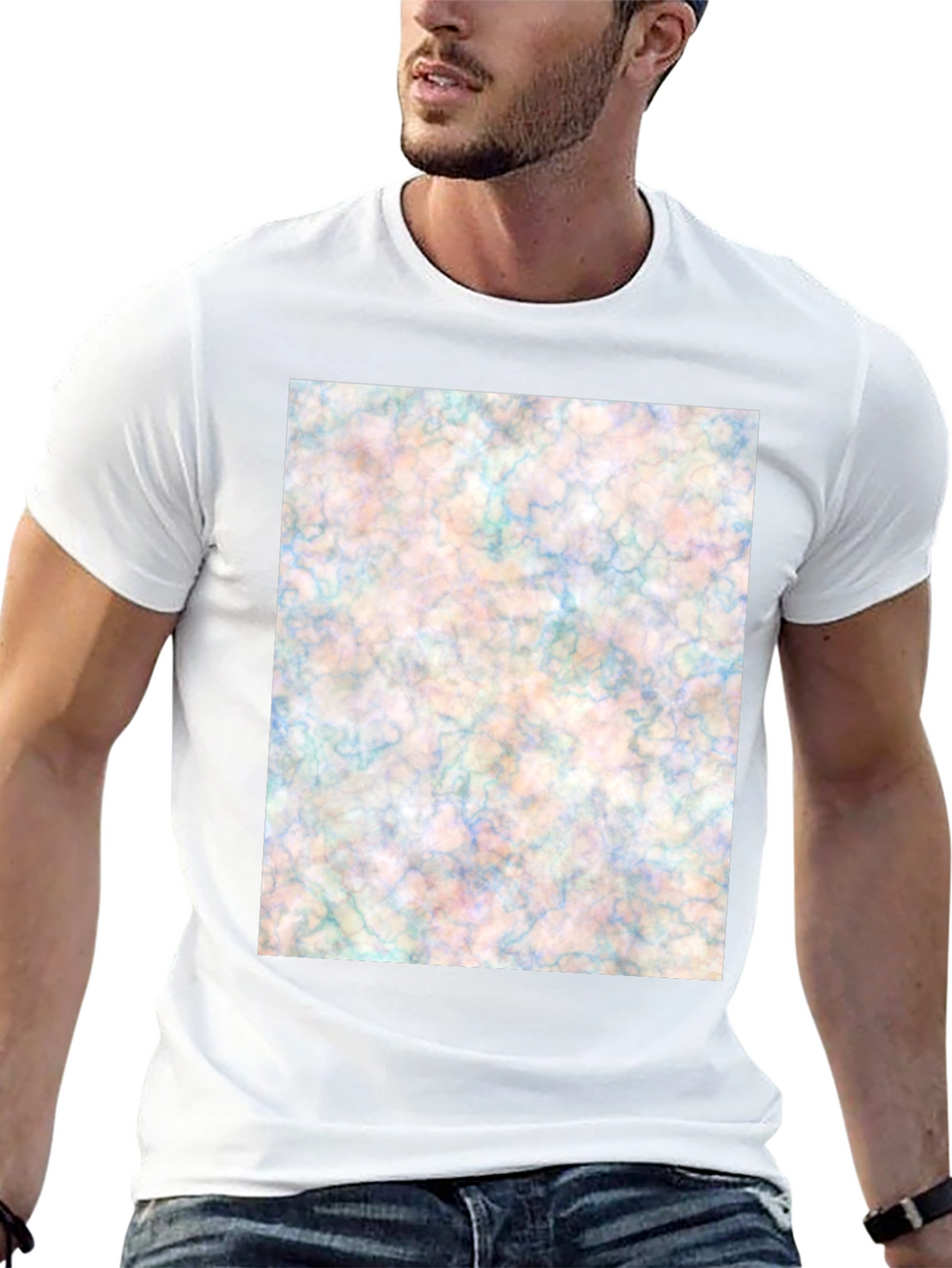 Abstract Marble Design Black T-Shirt