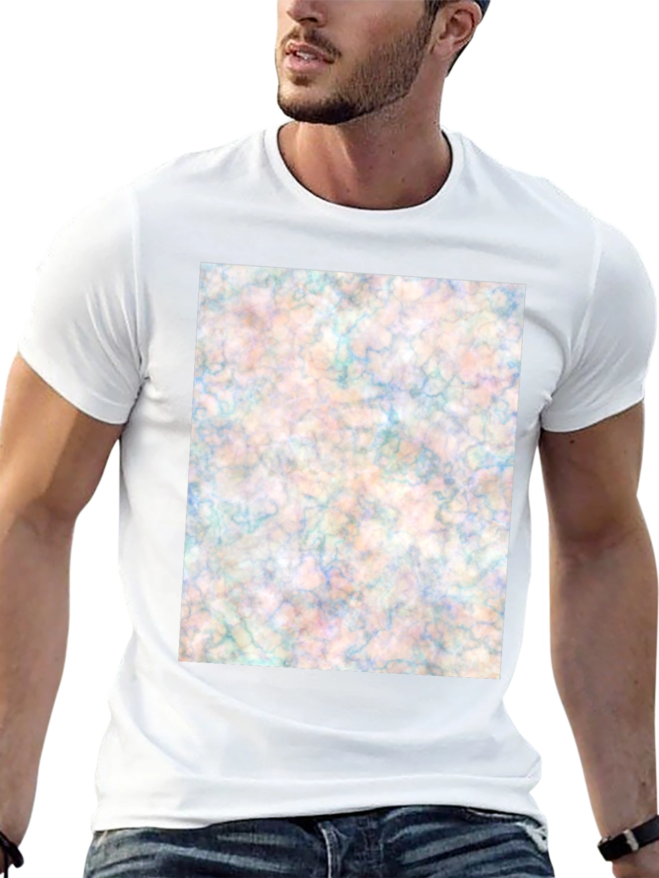Abstract Marble Design Black T-Shirt