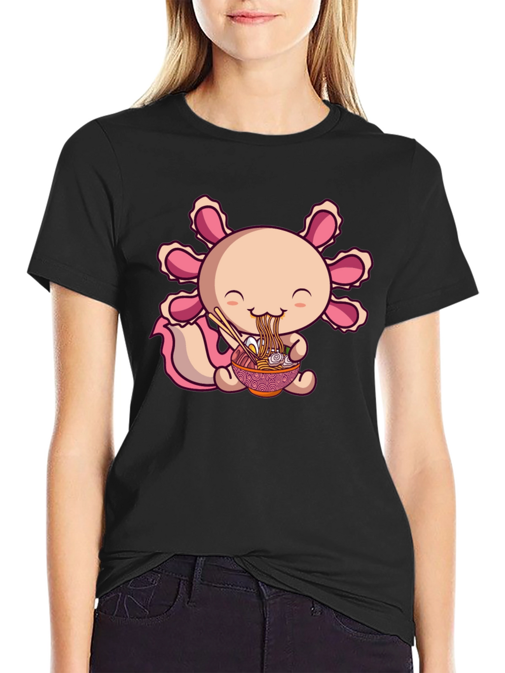 Axolotl Ramen Black T-Shirt