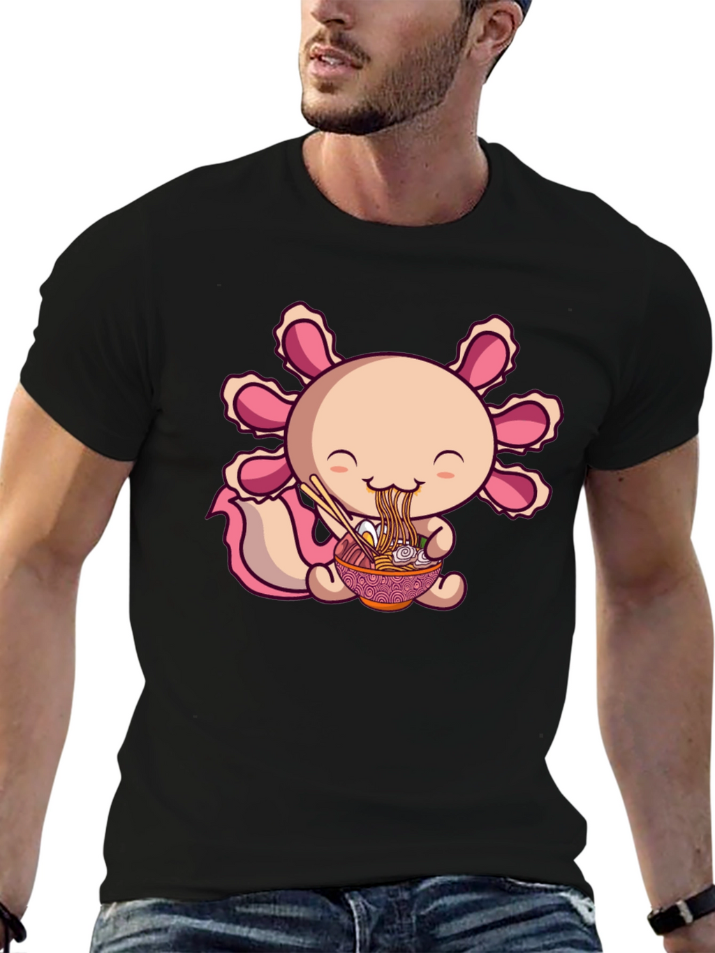 Axolotl Ramen Black T-Shirt