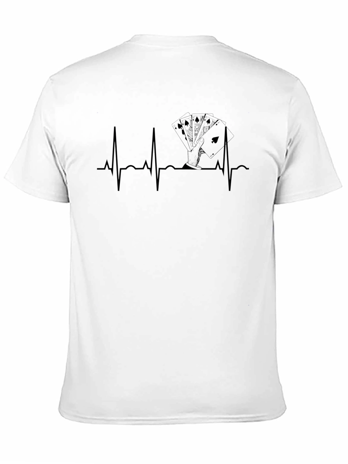 Poker Heartbeat T-Shirt - Lucky Royal Flush Design
