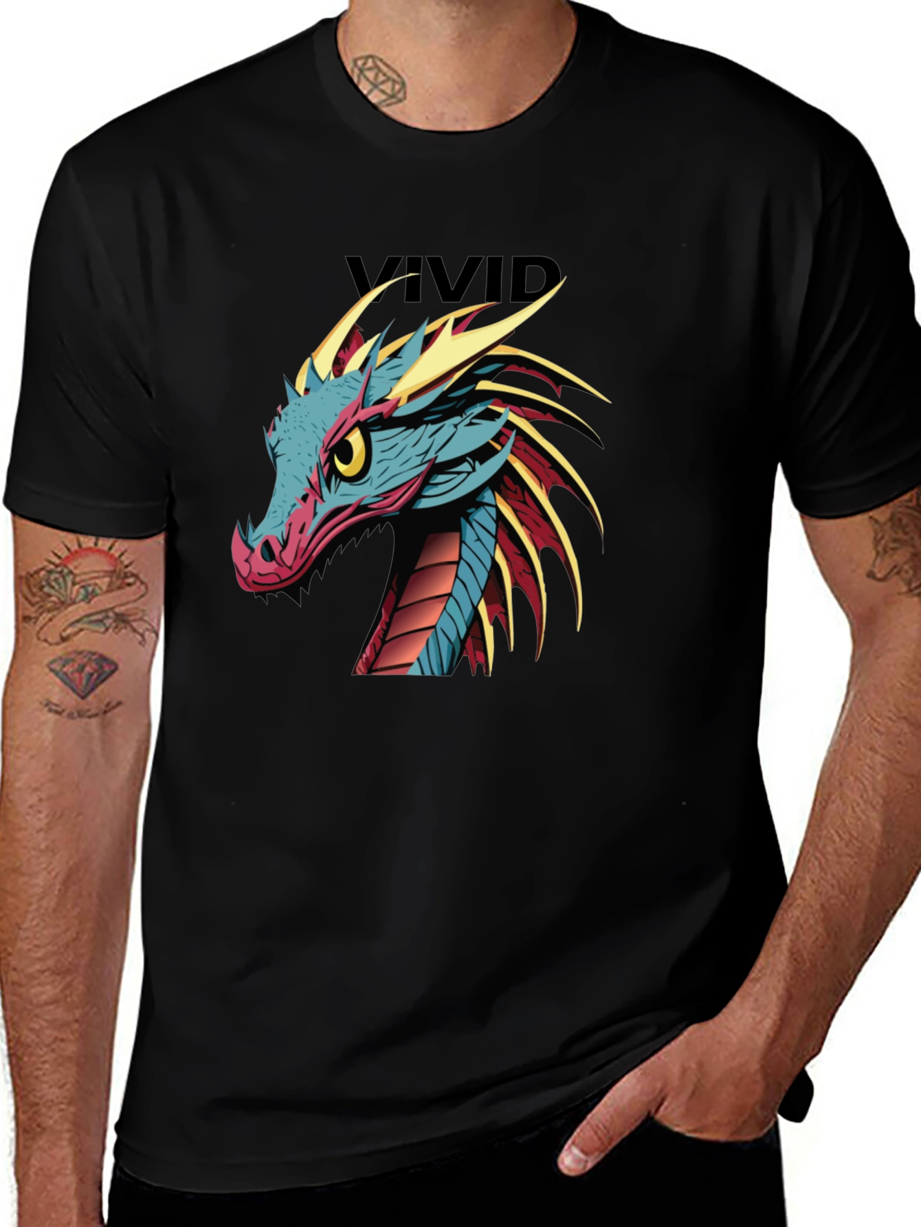 Vivid Dragon Graphic Print T-Shirt