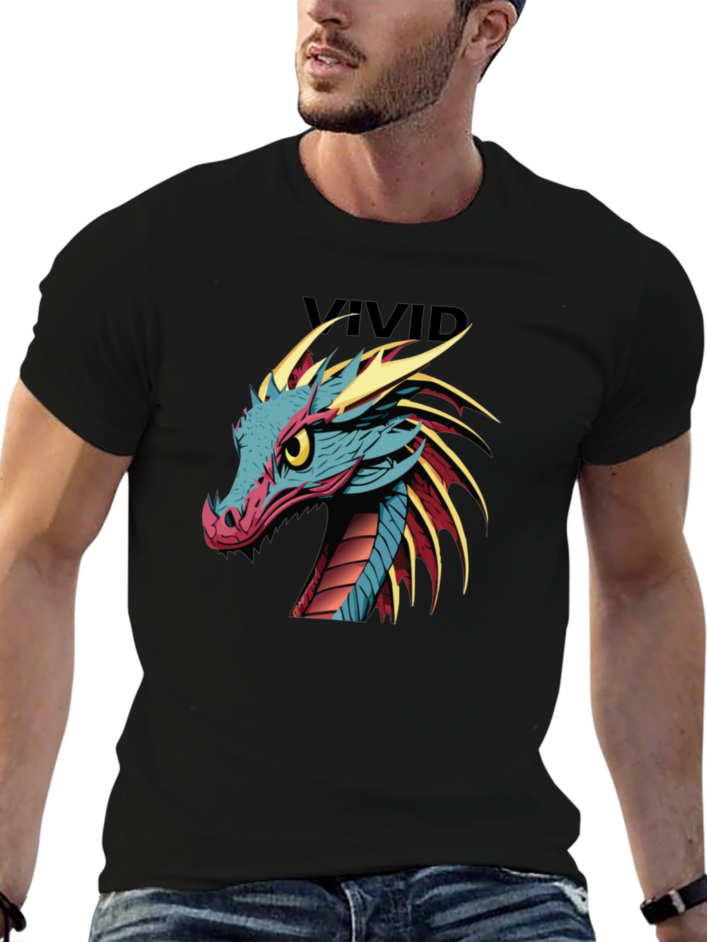 Vivid Dragon Graphic Print T-Shirt