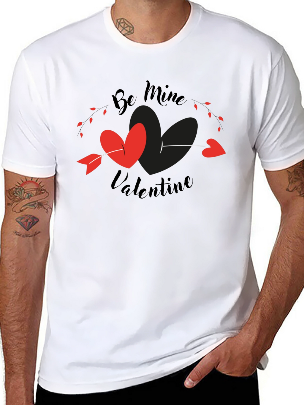 Be Mine Valentine T-Shirt - Heart Arrow Design