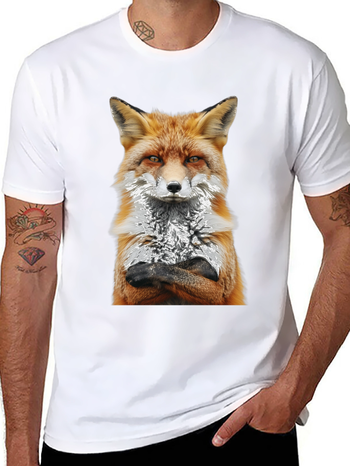 Fox Graphic T-Shirt - Stylish Animal Print Tee