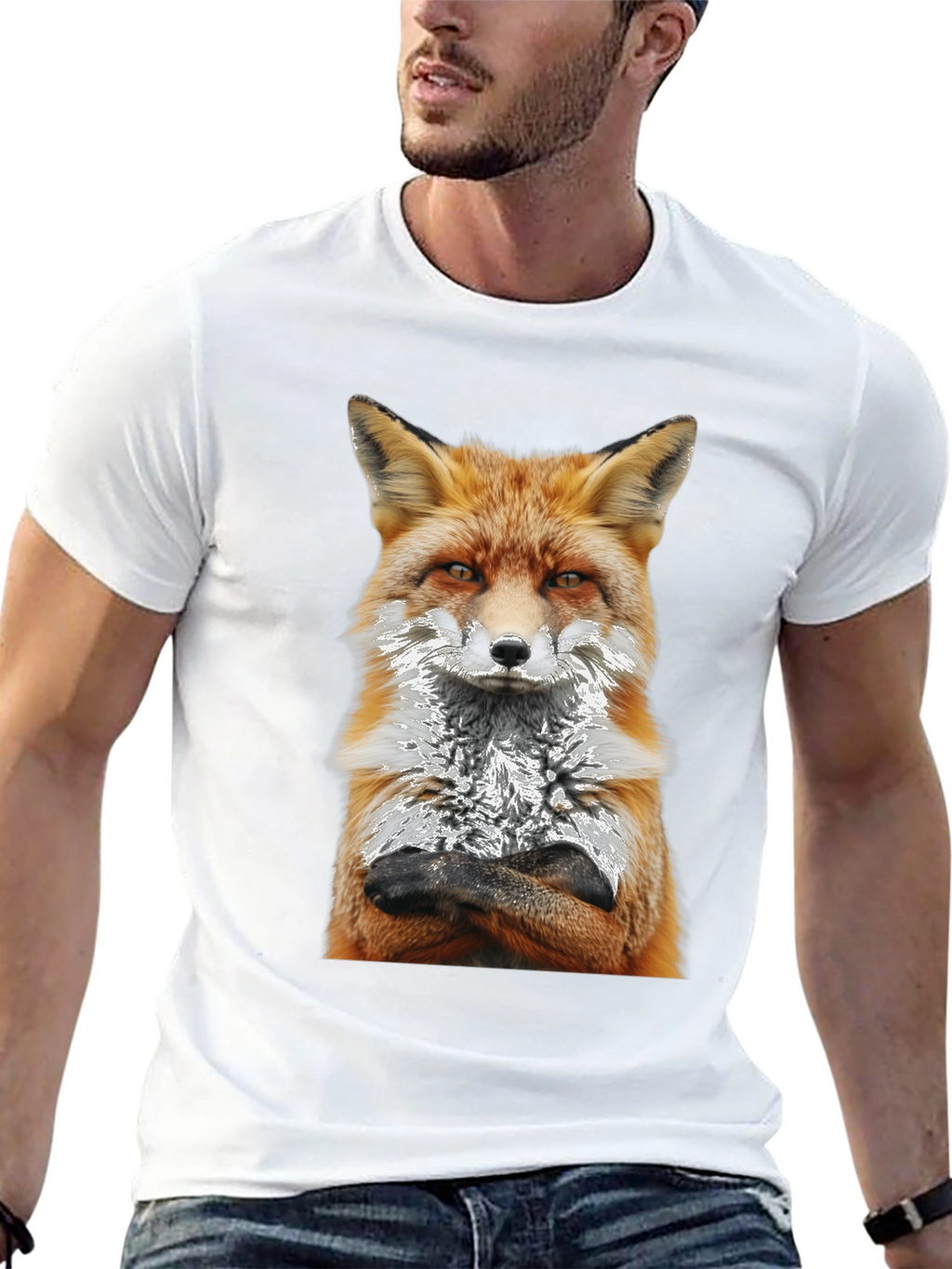 Fox Graphic T-Shirt - Stylish Animal Print Tee