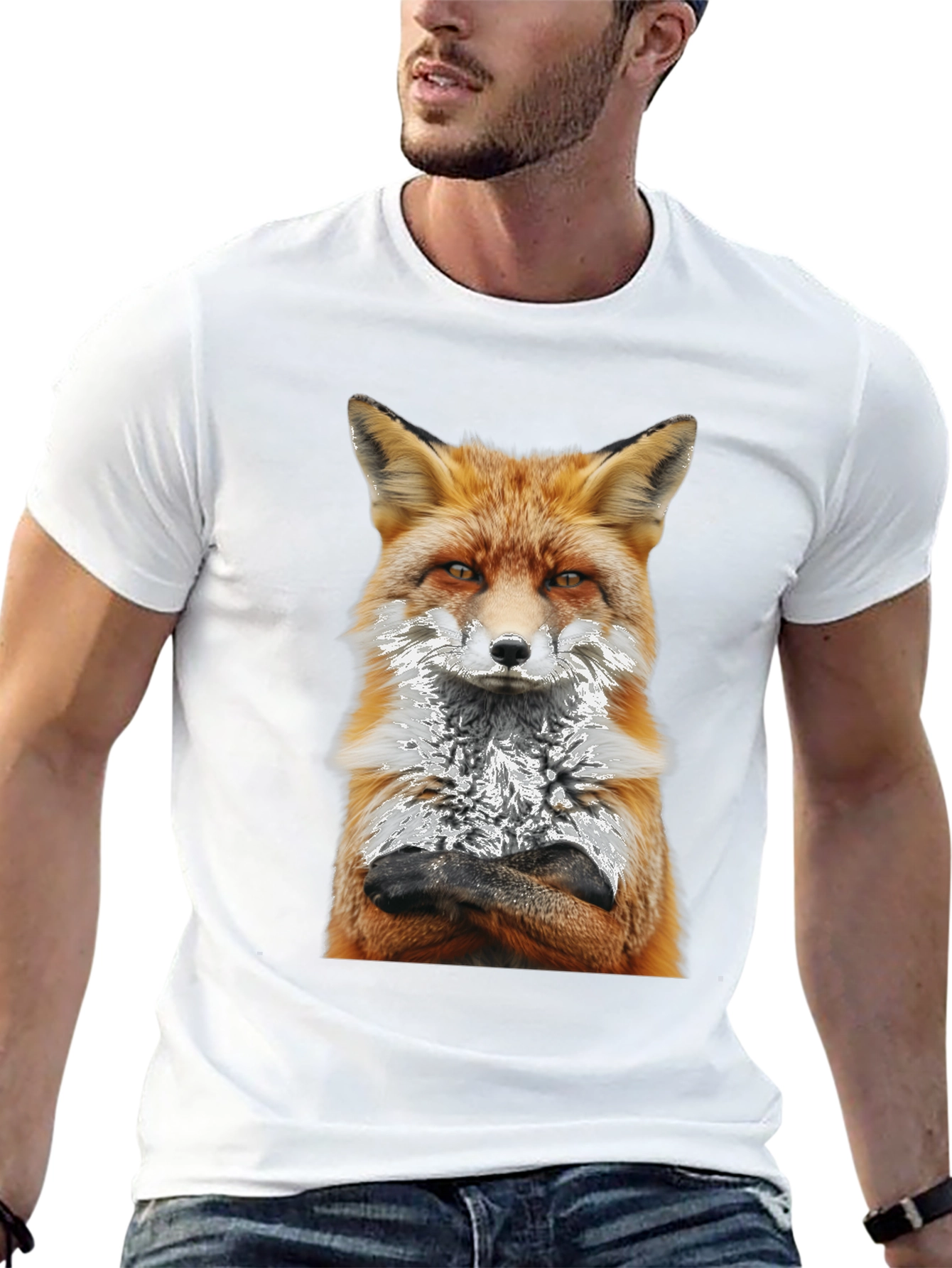 Fox Graphic T-Shirt - Stylish Animal Print Tee