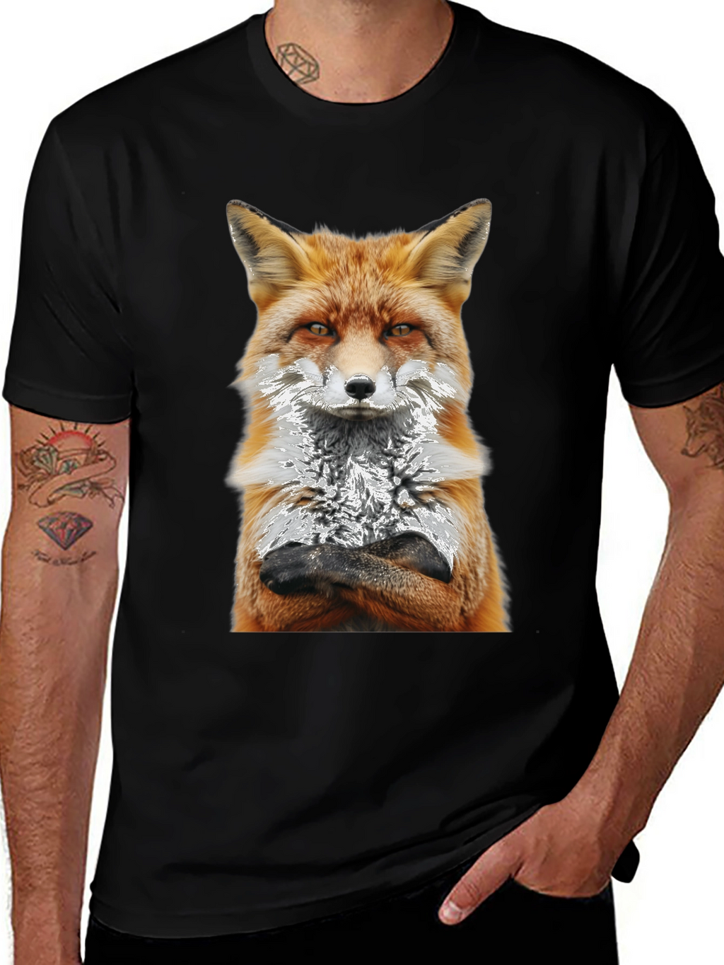 Fox Graphic T-Shirt - Stylish Animal Print Tee
