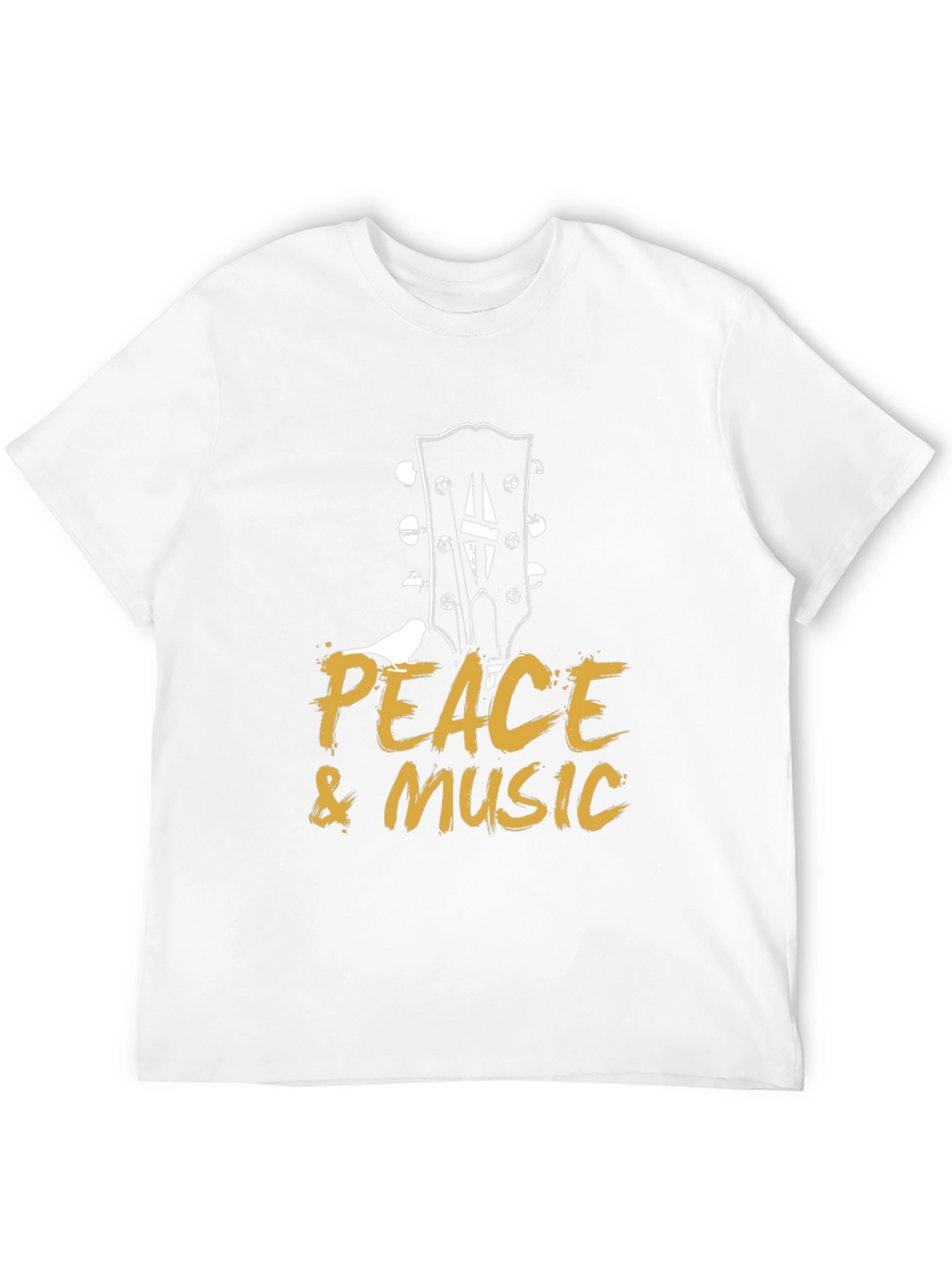 Peace & Music Guitar Headstock Black T-Shirt