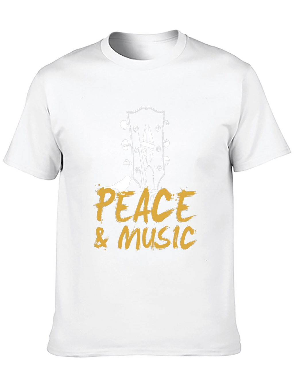 Peace & Music Guitar Headstock Black T-Shirt