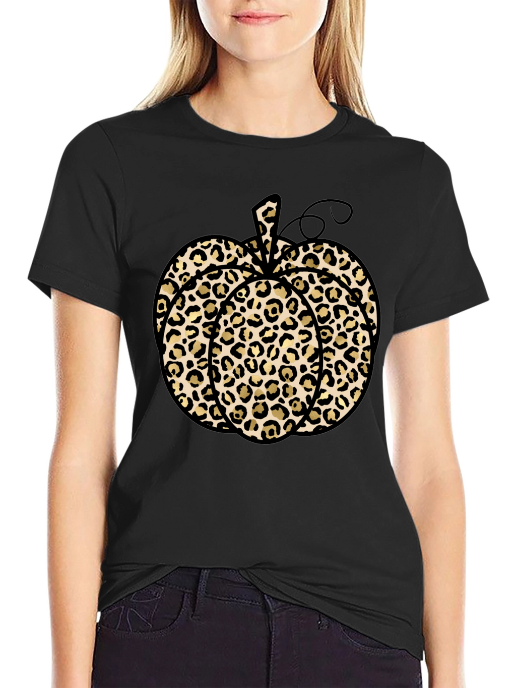 Leopard Print Pumpkin T-Shirt