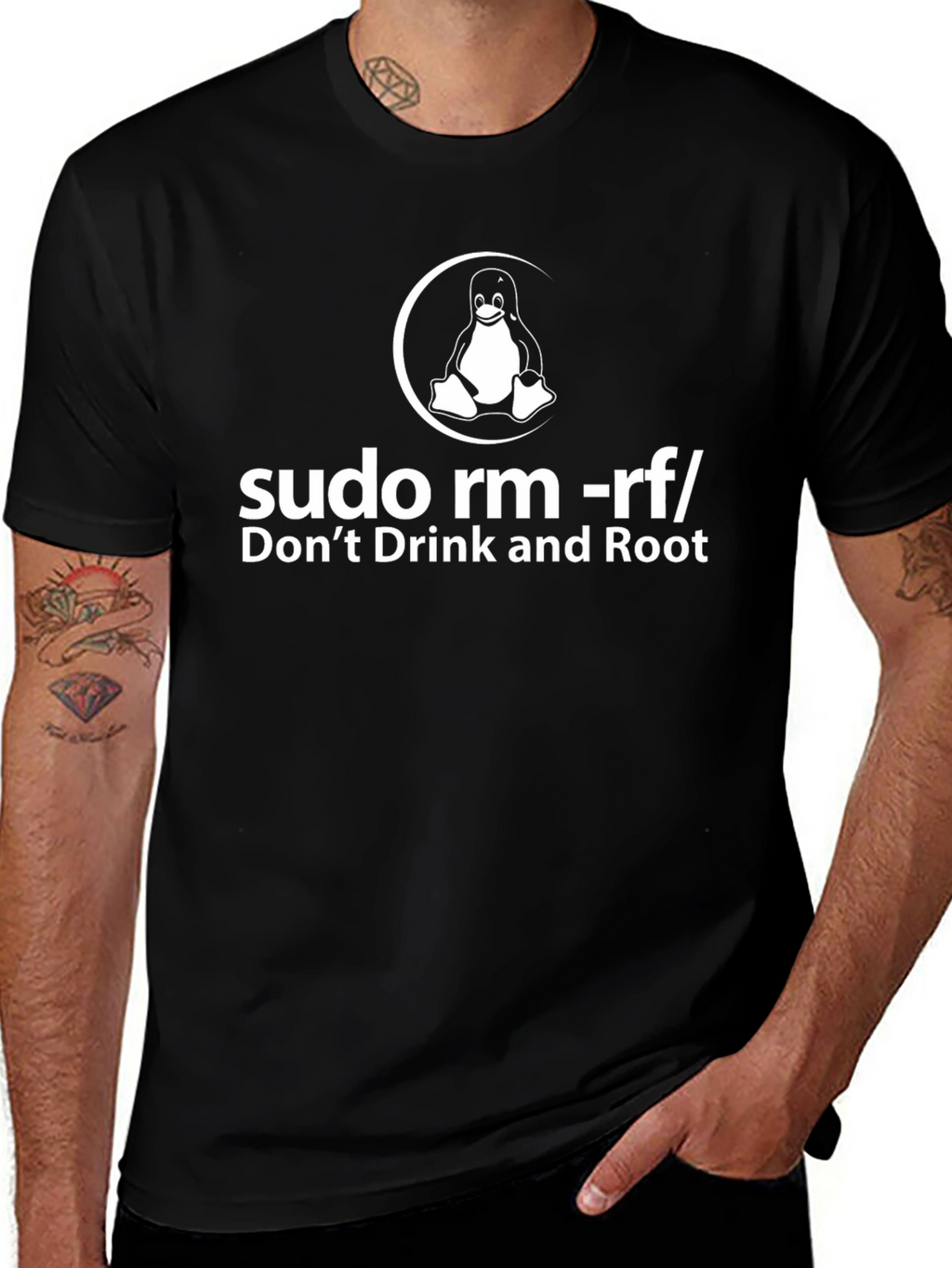 Linux Humor T-Shirt: Dont Drink and Root