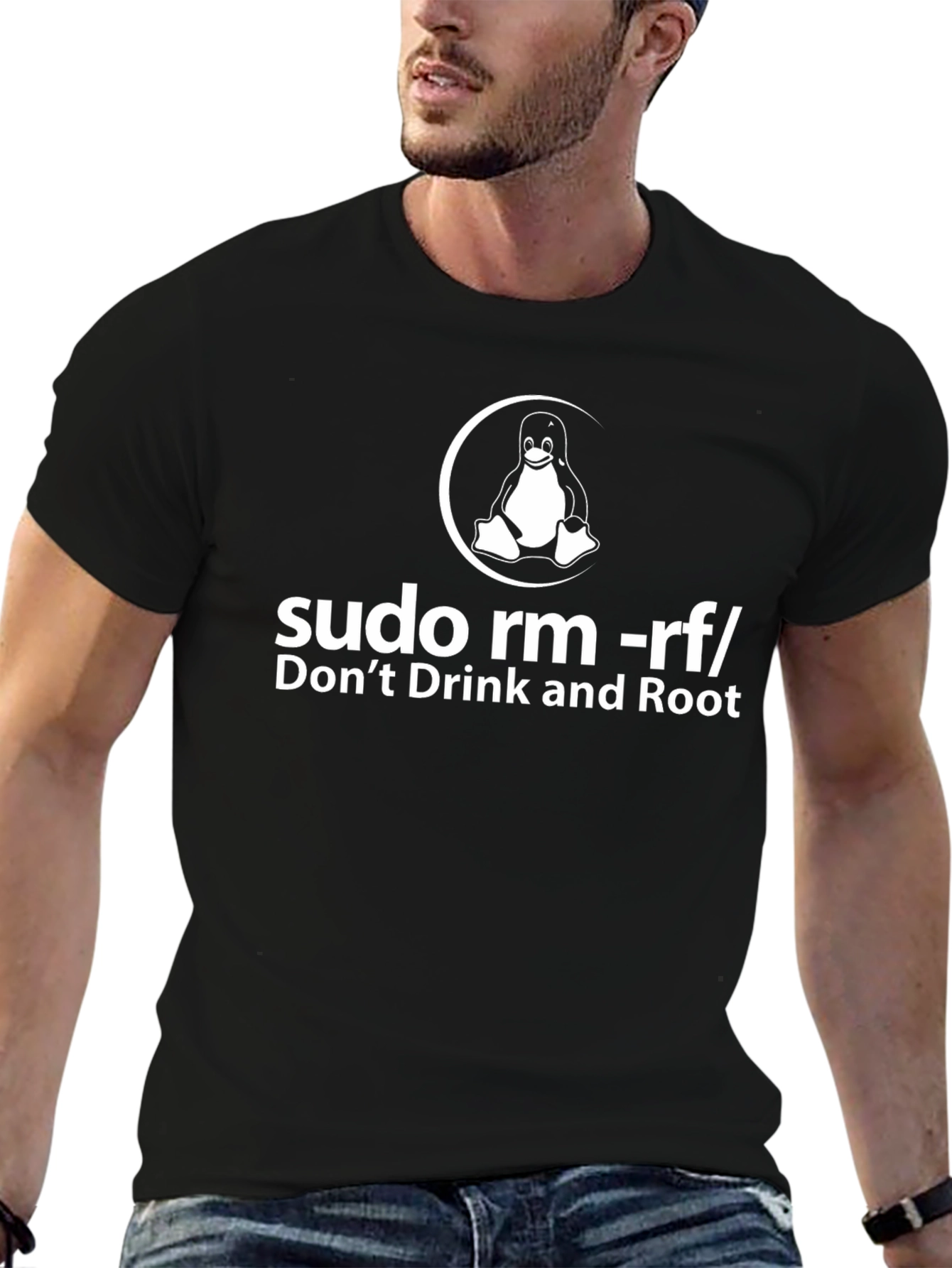 Linux Humor T-Shirt: Dont Drink and Root