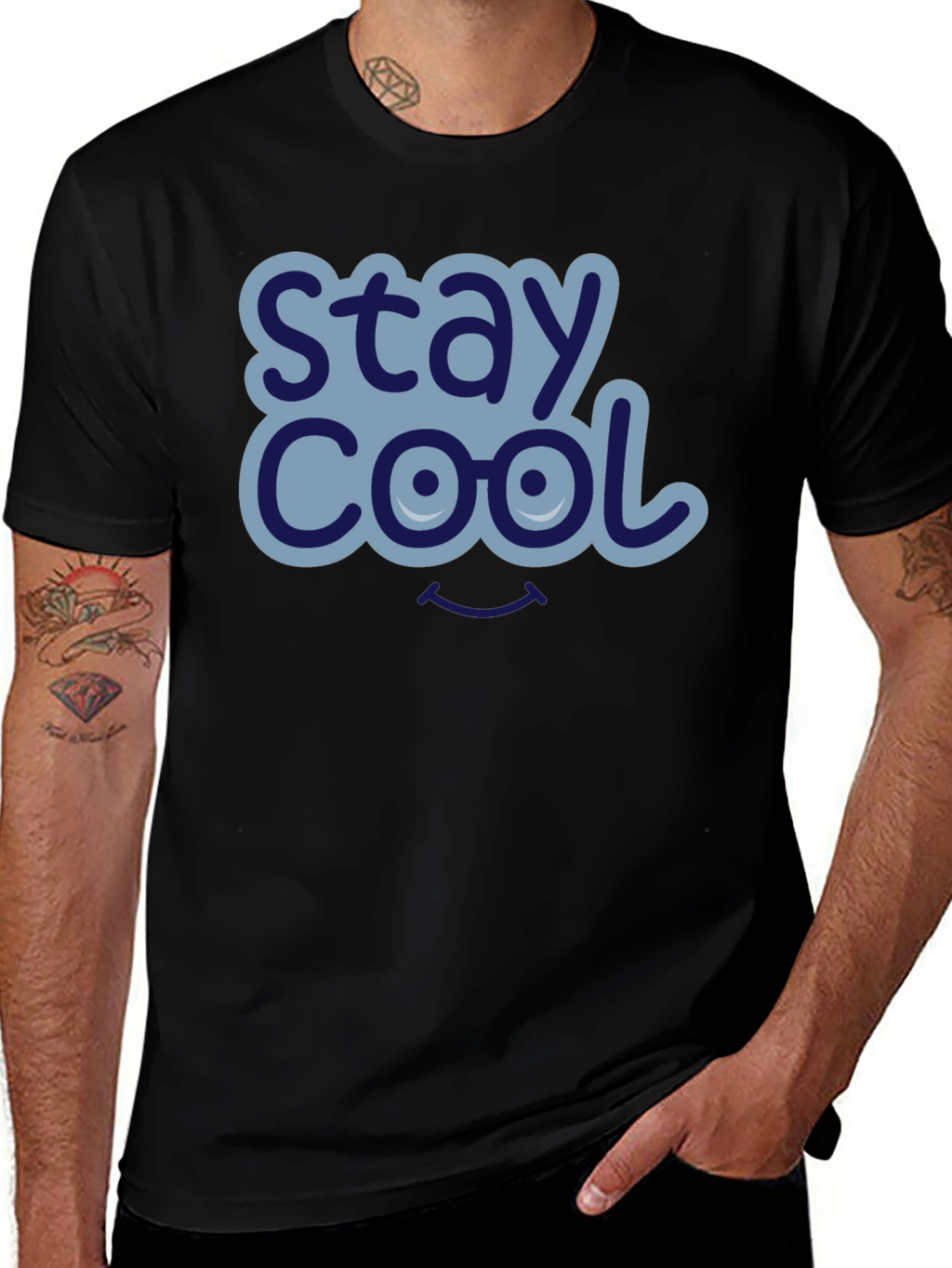 Stay Cool Graphic T-Shirt - Mens Black Tee