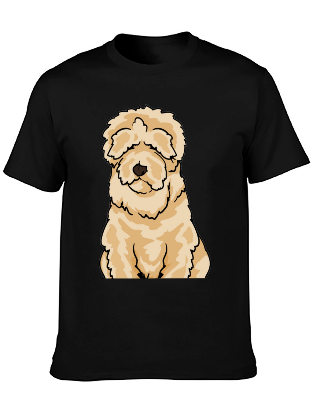 Cute Dog Cartoon T-Shirt - Black