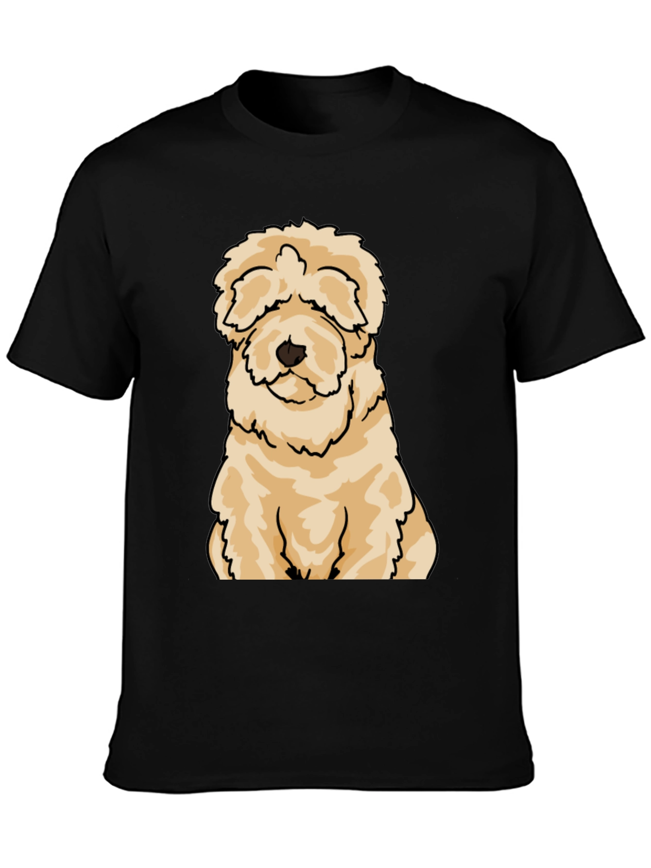 Cute Dog Cartoon T-Shirt - Black