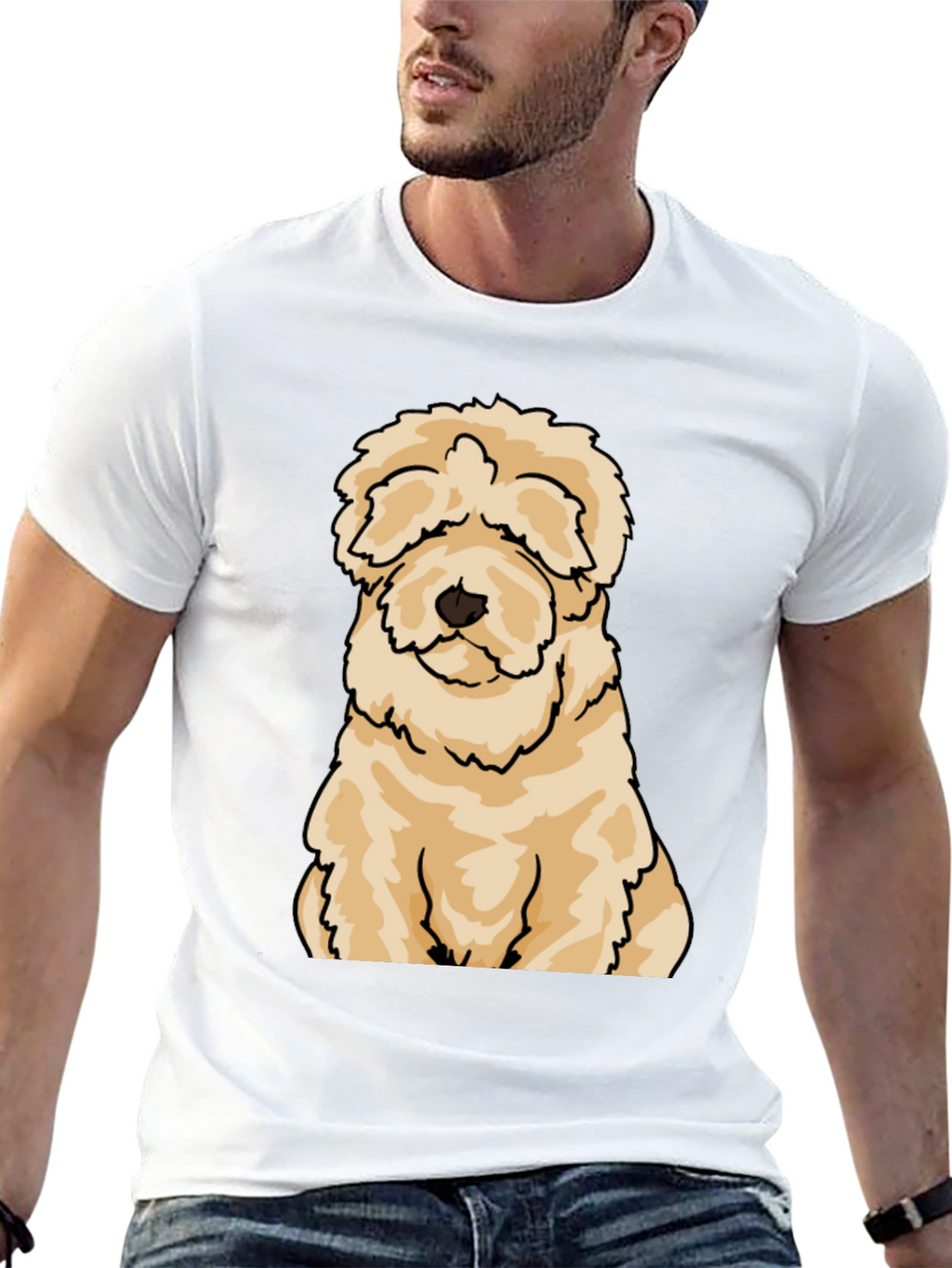 Cute Dog Cartoon T-Shirt - Black