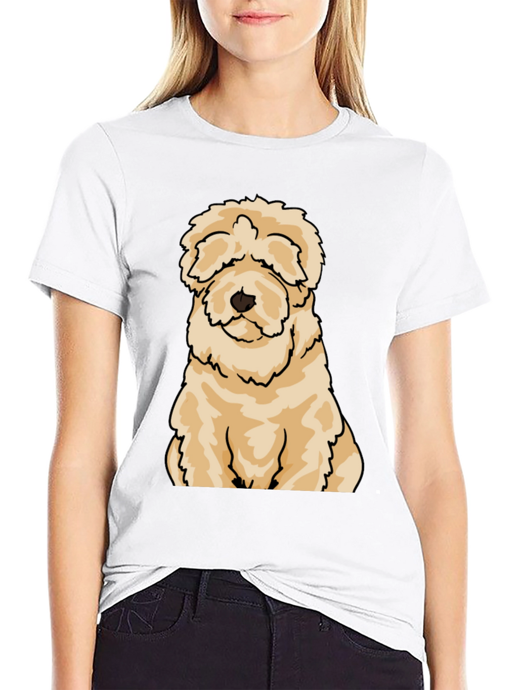 Cute Dog Cartoon T-Shirt - Black