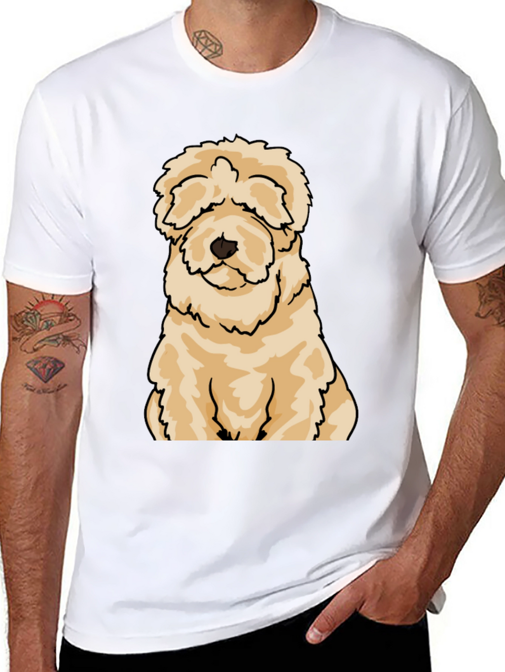 Cute Dog Cartoon T-Shirt - Black