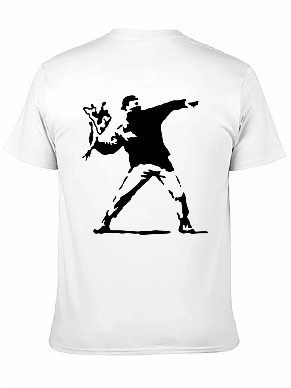 Banksy Flower Thrower Graphic Tee - Black