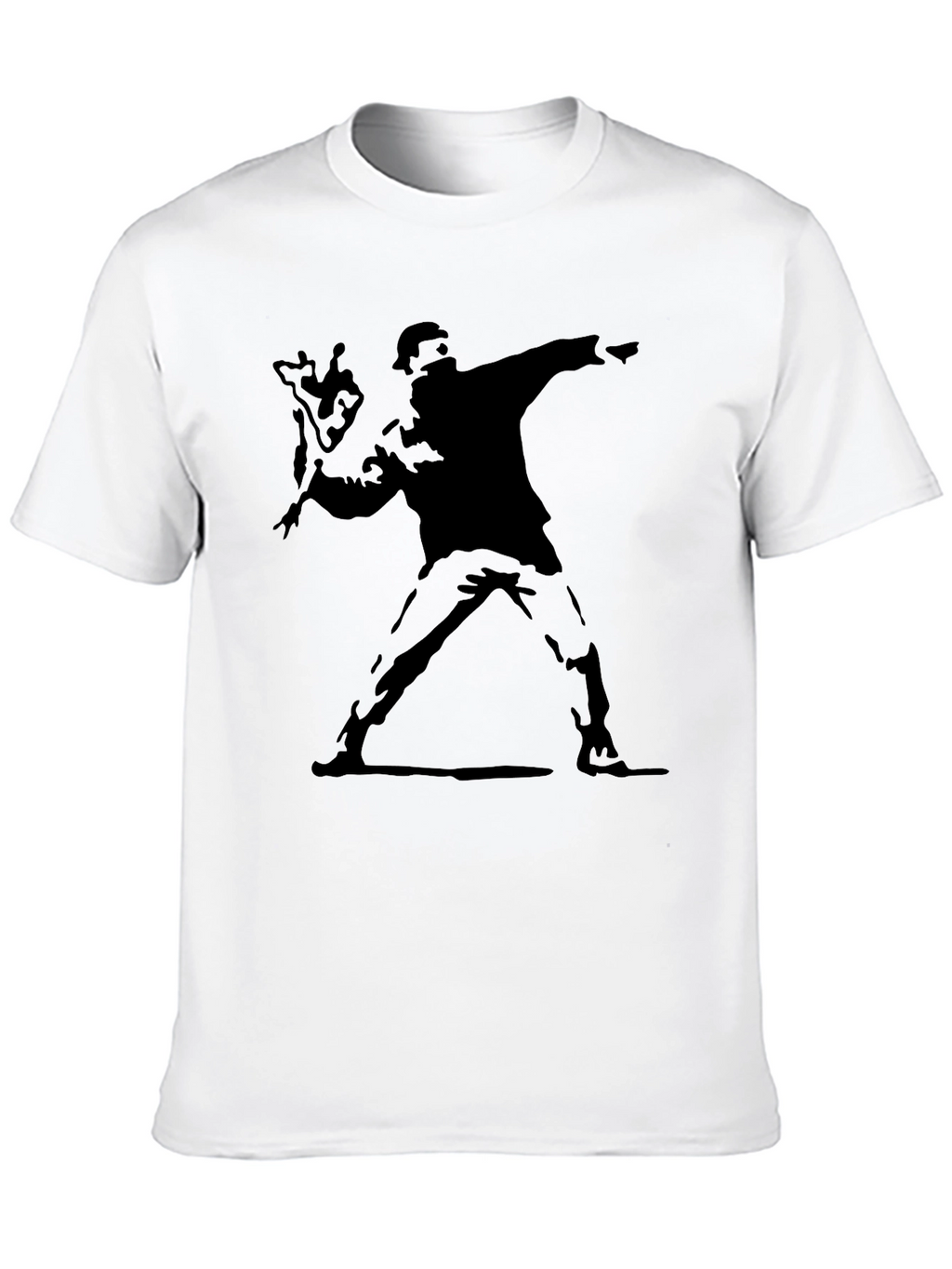 Banksy Flower Thrower Graphic Tee - Black