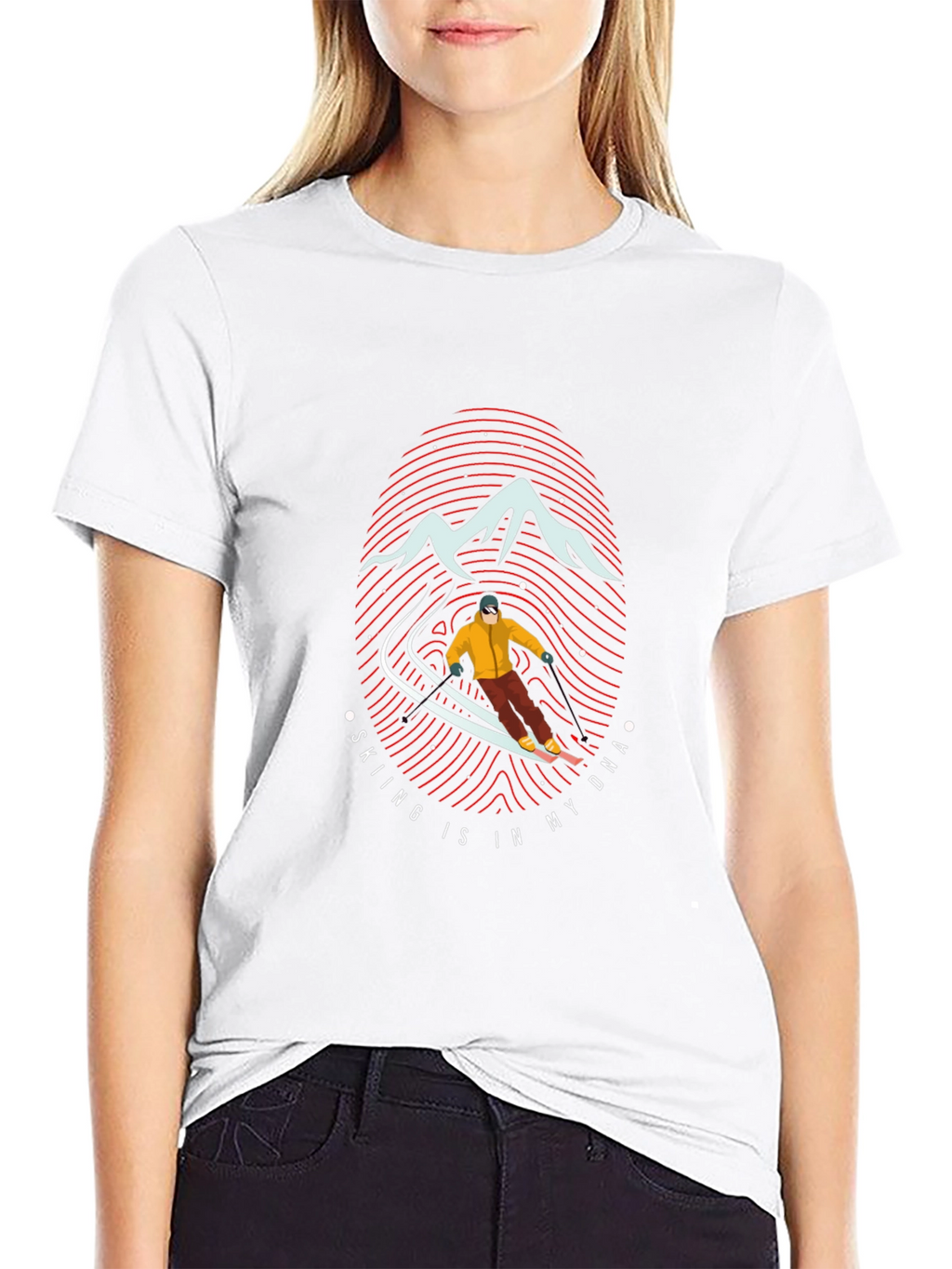 Skiing DNA Graphic Tee - Mountain Adventure T-Shirt