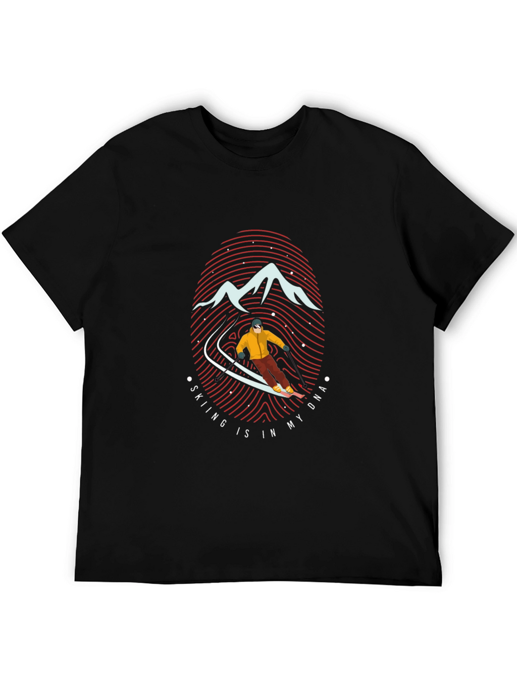 Skiing DNA Graphic Tee - Mountain Adventure T-Shirt