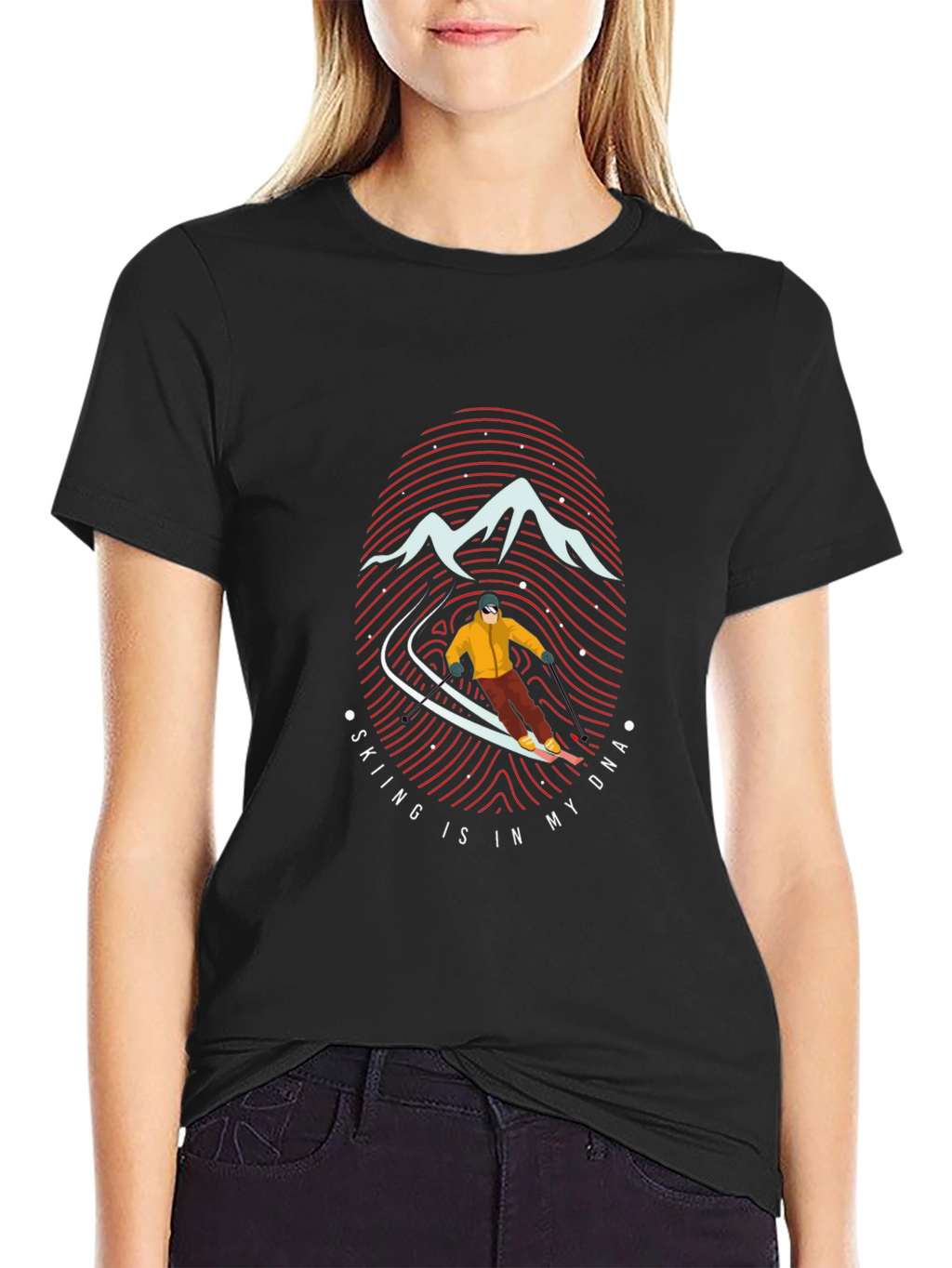 Skiing DNA Graphic Tee - Mountain Adventure T-Shirt